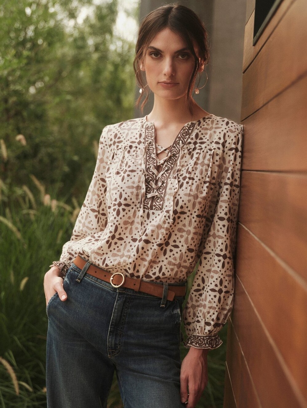 Velvet By Graham And Spencer Audette Printed Boho Top Size XS